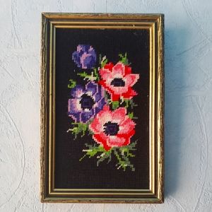Needle point floral picture
